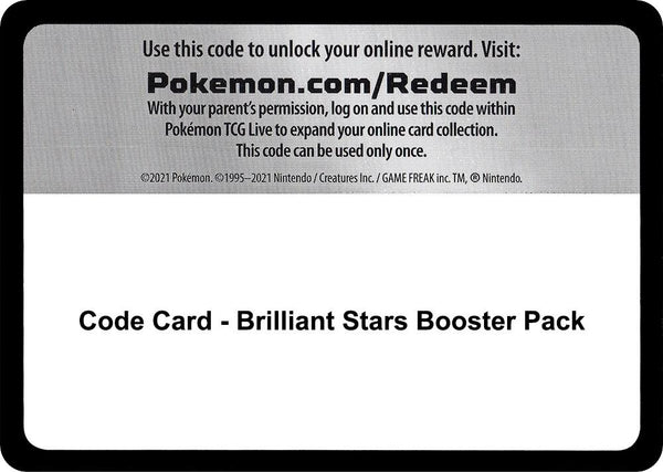 Code Card - Brilliant Stars Booster Pack - Pokémon