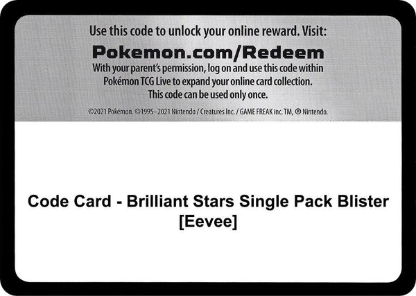 Code Card - Brilliant Stars Single Pack Blister [Eevee] - Pokémon