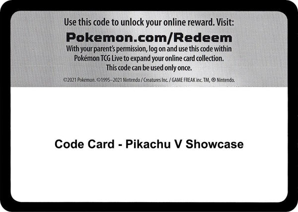 Code Card - Pikachu V Showcase - Pokémon