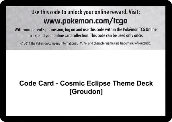 Code Card - Cosmic Eclipse Theme Deck [Groudon] - Pokémon
