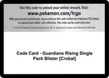 Code Card - Guardians Rising Single Pack Blister [Crobat] - Pokémon