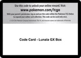 Code Card - Lunala GX Box - Pokémon