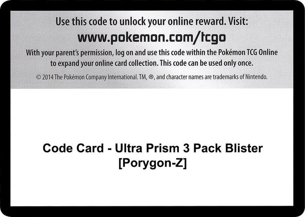 Code Card - Ultra Prism 3 Pack Blister [Porygon-Z] - Pokémon