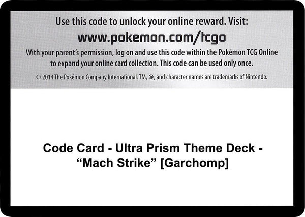 Code Card - Ultra Prism Theme Deck - "Mach Strike" [Garchomp] - Pokémon