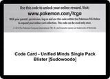 Code Card - Unified Minds Single Pack Blister [Sudowoodo] - Pokémon