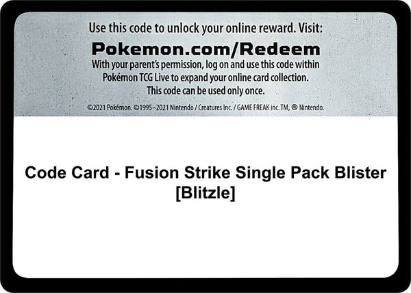Code Card - Fusion Strike Single Pack Blister [Blitzle] - Pokémon