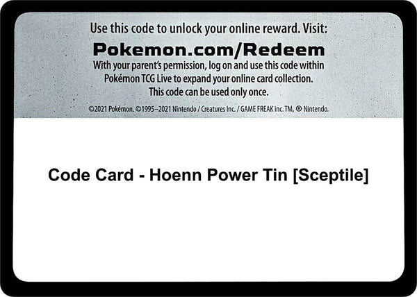 Code Card - Hoenn Power Tin [Sceptile] - Pokémon
