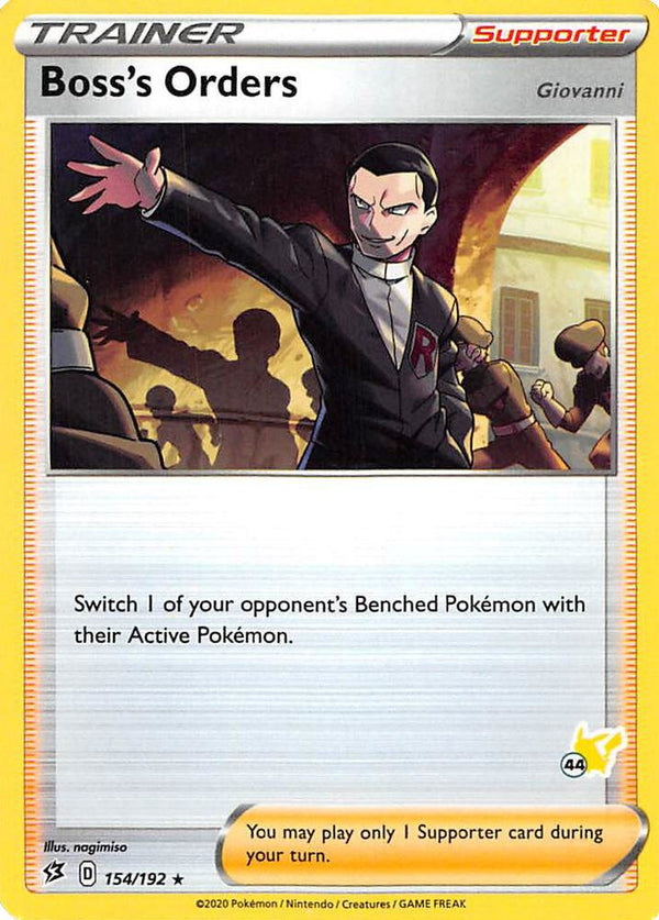Boss's Orders - 154/192 (#44 Pikachu Stamped) - Pokémon