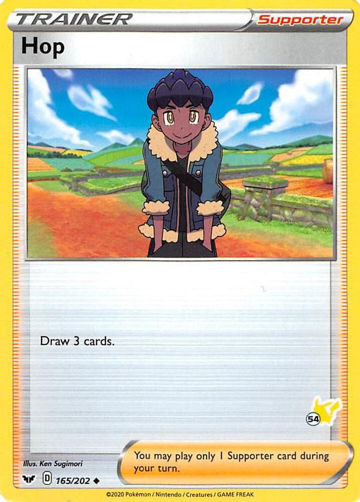 Hop - 165/202 (#54 Pikachu Stamped)