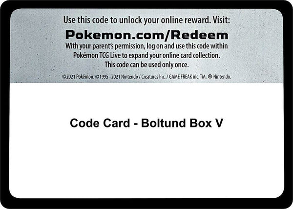 Code Card - Boltund Box V - Pokémon