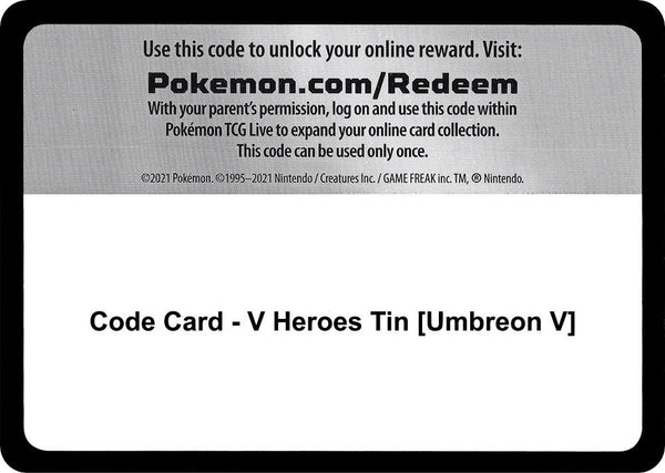Code Card - V Heroes Tin [Umbreon V] - Pokémon