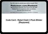 Code Card - Rebel Clash 3 Pack Blister [Rayquaza] - Pokémon