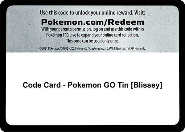 Code Card - Pokemon GO Tin [Blissey] - Pokémon