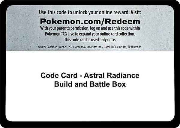 Code Card - Astral Radiance Build and Battle Box - Pokémon
