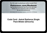 Code Card - SWSH10: Astral Radiance Single Pack Blister [Oricorio] - Pokémon