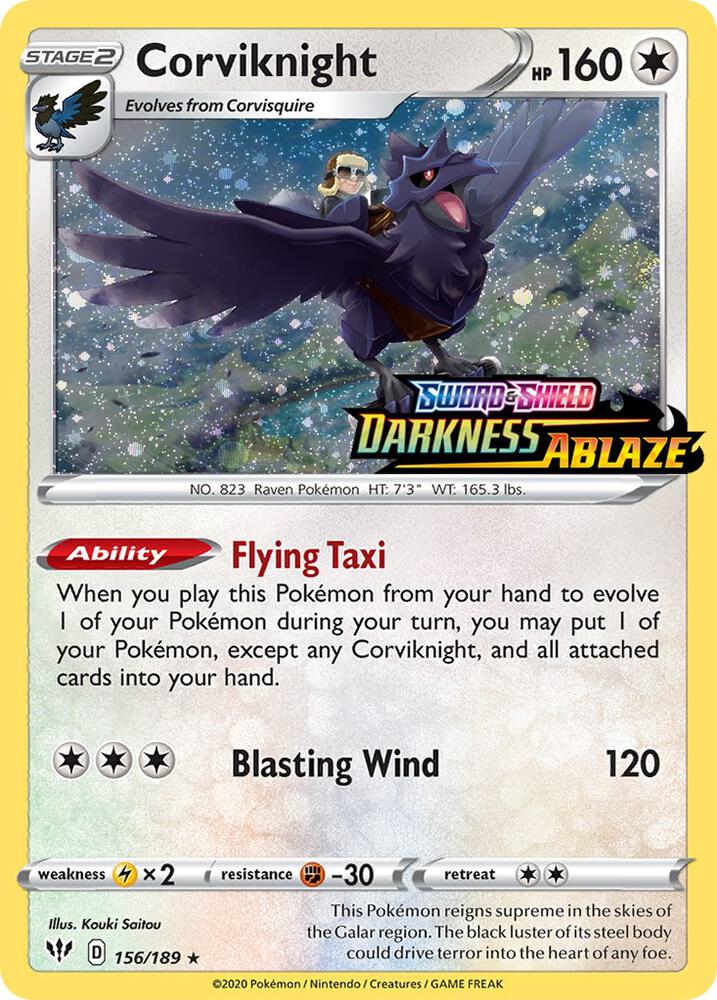 Corviknight - 156/189 (Darkness Ablaze Stamped)