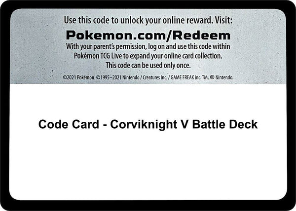 Code Card - Corviknight V Battle Deck - Pokémon
