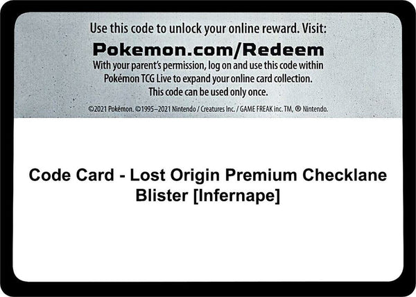 Code Card - Lost Origin Premium Checklane Blister [Infernape] - Pokémon