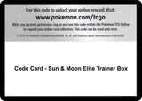 Code Card - Sun & Moon Elite Trainer Box - Pokémon