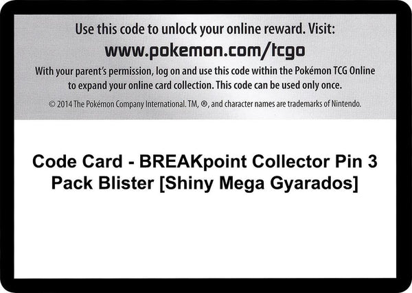 Code Card - BREAKpoint Collector Pin 3 Pack Blister [Shiny Mega Gyarados] - Pokémon