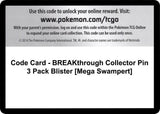 Code Card - BREAKthrough Collector Pin 3 Pack Blister [Mega Swampert] - Pokémon