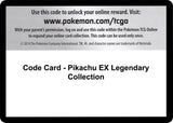 Code Card - Pikachu EX Legendary Collection - Pokémon