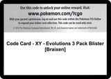 Code Card - XY - Evolutions 3 Pack Blister [Braixen] - Pokémon