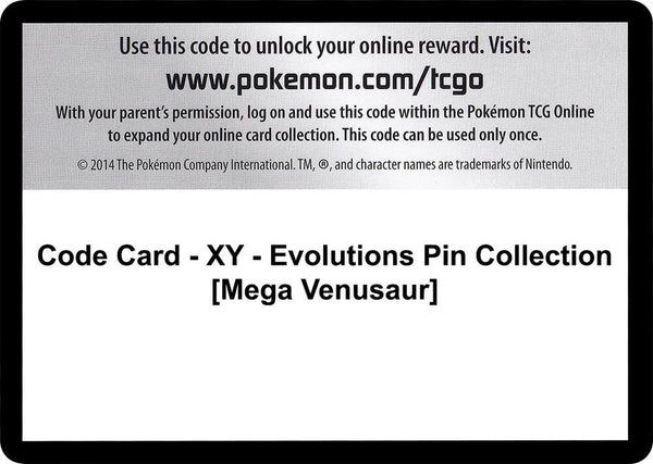 Code Card - XY - Evolutions Pin Collection [Mega Venusaur] - Pokémon