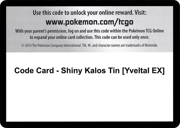 Code Card - Shiny Kalos Tin [Yveltal EX] - Pokémon