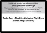 Code Card - Flashfire Collector Pin 3 Pack Blister [Mega Lucario] - Pokémon