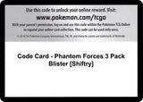 Code Card - Phantom Forces 3 Pack Blister [Shiftry] - Pokémon