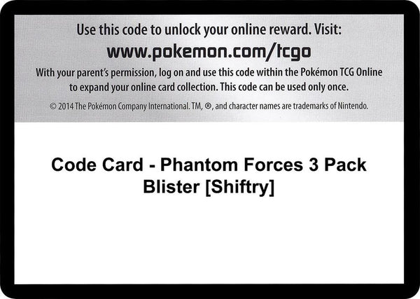 Code Card - Phantom Forces 3 Pack Blister [Shiftry] - Pokémon