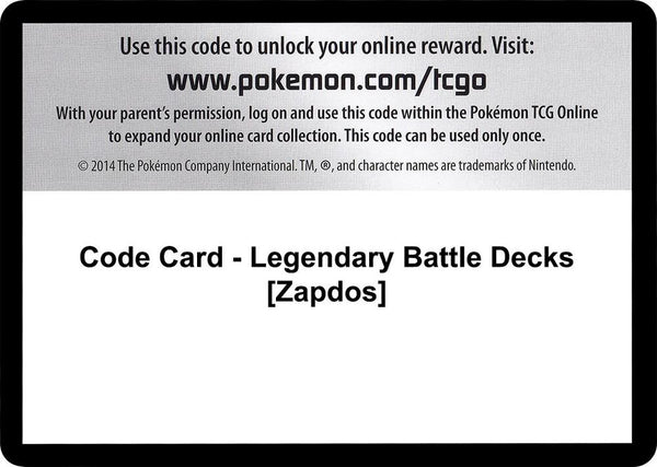 Code Card - Legendary Battle Decks [Zapdos] - Pokémon