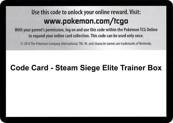 Code Card - Steam Siege Elite Trainer Box - Pokémon