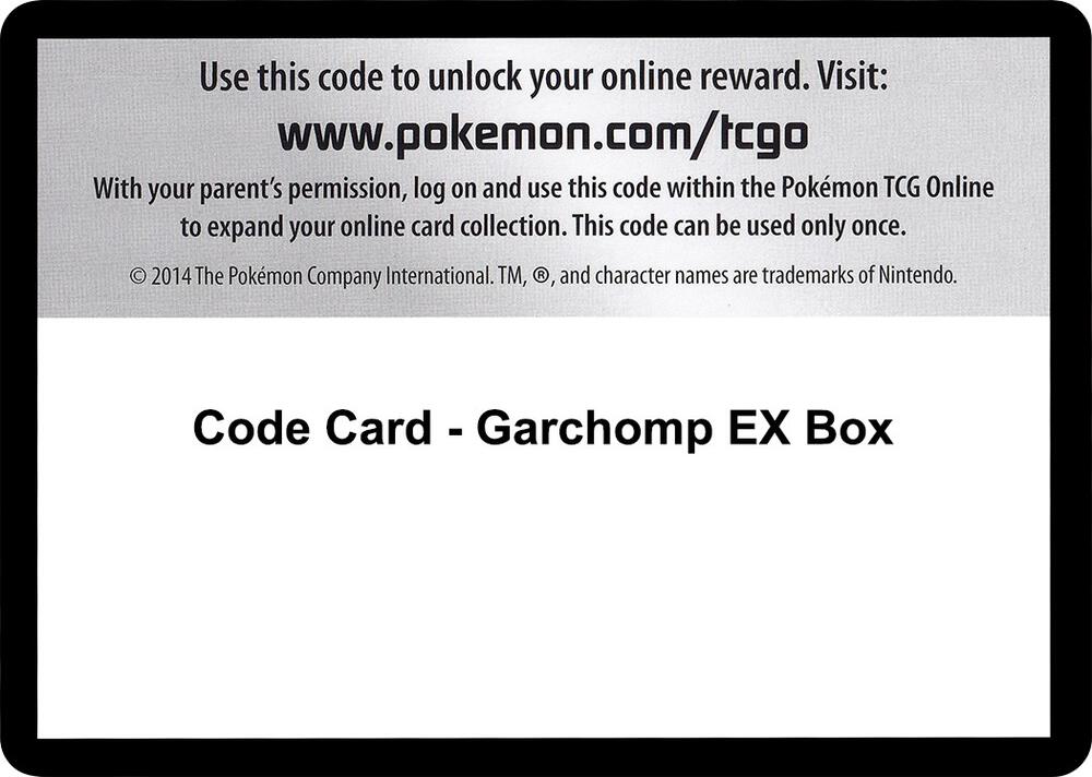 Code Card - Garchomp EX Box