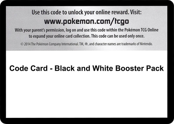 Code Card - Black and White Booster Pack - Pokémon