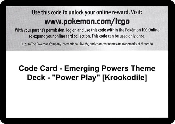 Code Card - Emerging Powers Theme Deck - "Power Play" [Krookodile] - Pokémon