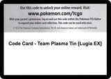 Code Card - Team Plasma Tin [Lugia EX] - Pokémon
