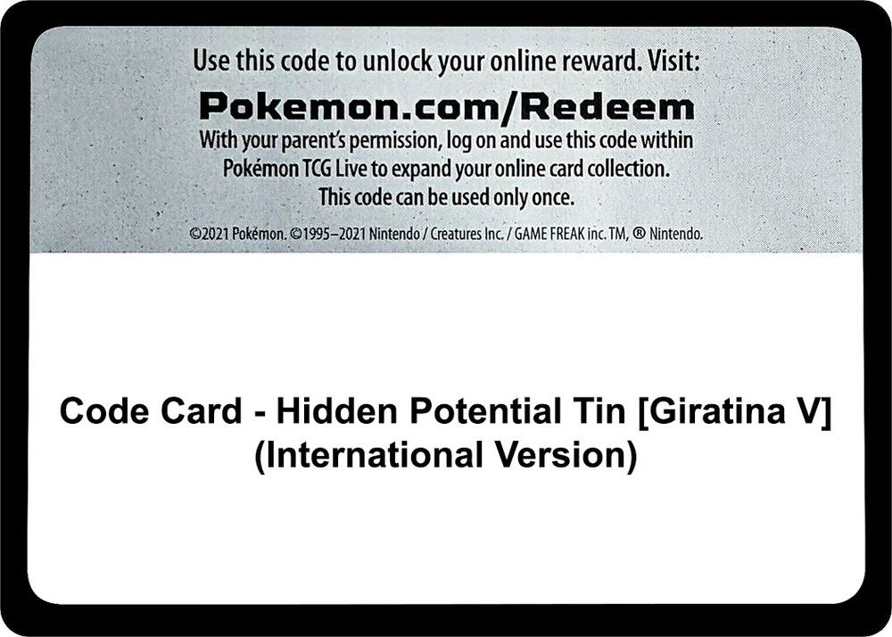 Code Card - Hidden Potential Tin [Giratina V] (International Version)