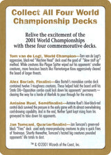2001 World Championship Advertisement Card - Magic: The Gathering