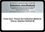 Code Card - Knock Out Collection [Boltund, Eiscue, Galarian Sirfetch'd] - Pokémon