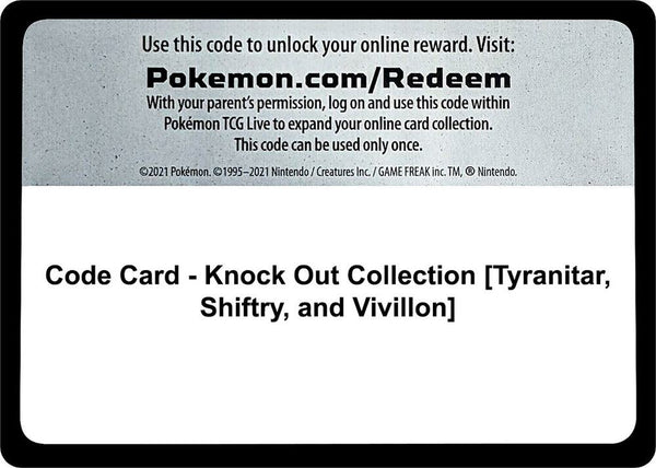 Code Card - Knock Out Collection [Tyranitar, Shiftry, and Vivillon] - Pokémon