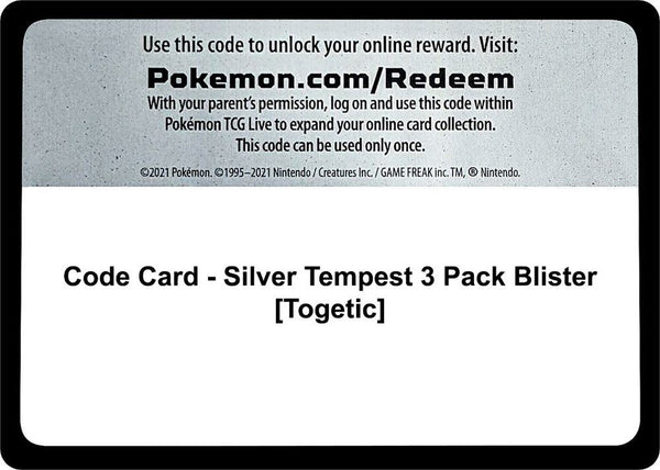 Code Card - Silver Tempest 3 Pack Blister [Togetic] - Pokémon