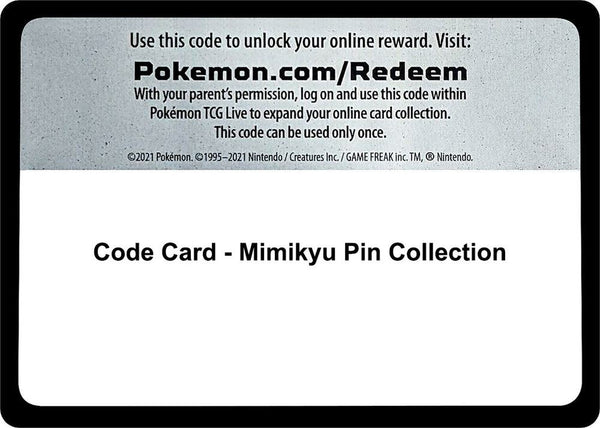 Code Card - Mimikyu Pin Collection - Pokémon