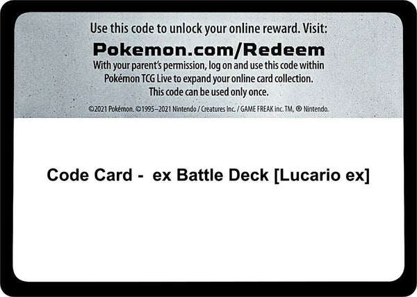 Code Card - ex Battle Deck [Lucario ex] - Pokémon