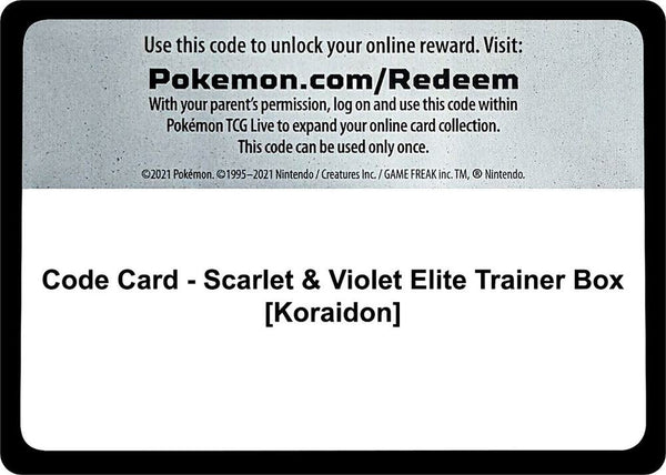 Code Card - Scarlet & Violet Elite Trainer Box [Koraidon] - Pokémon
