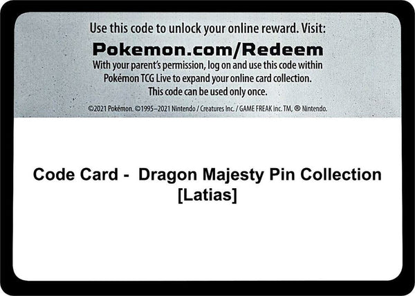 Code Card - Dragon Majesty Pin Collection [Latias] - Pokémon