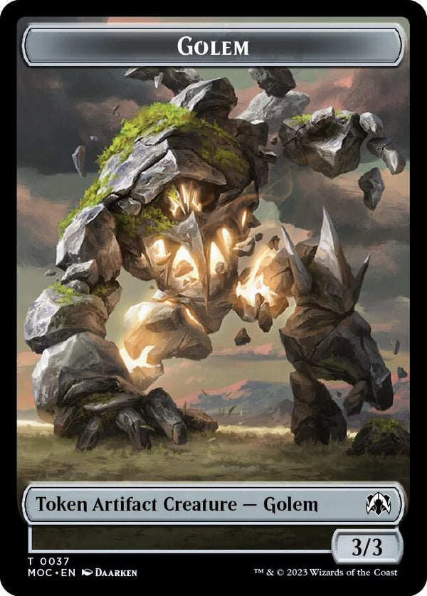 Golem // Clue Double-sided Token - Magic: The Gathering