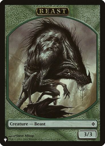 Beast // Emblem - Liliana, Defiant Necromancer Double-Sided Token - Magic: The Gathering