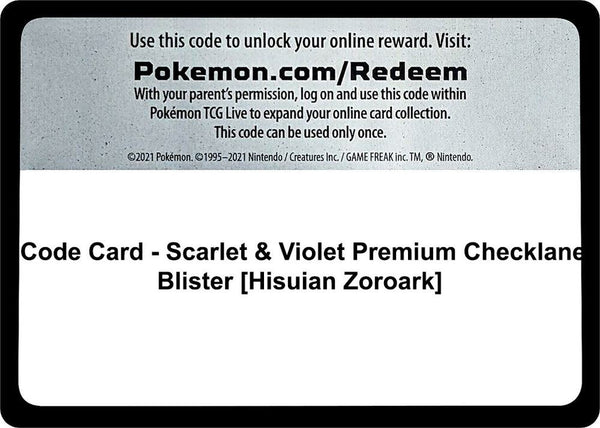 Code Card - Scarlet & Violet Premium Checklane Blister [Hisuian Zoroark] - Pokémon
